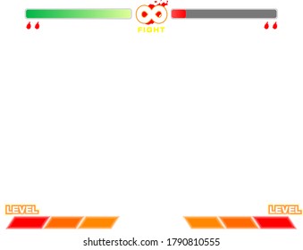 Un marco ficticio de fondo de pantalla al estilo de un juego de lucha. 