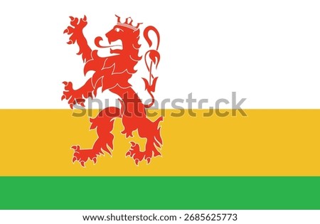 Fictional flag of the Imaginary Duchy of Limburg featuring red and white stripes. Represents fantasy heraldry and European medieval banners.