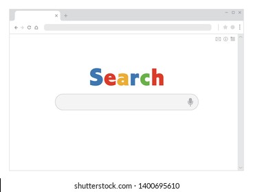 Fictional search engine website. general template illustration