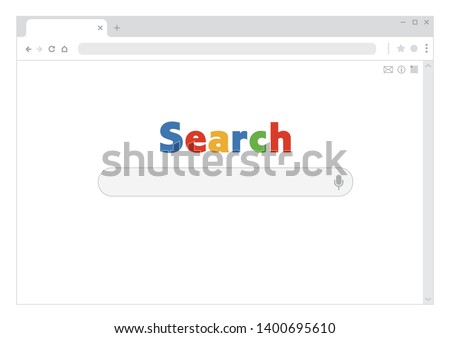 Fictional search engine website. general template illustration
