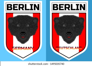 Fictional shield coat of arms of the city of Berlin. The inscription in German means Germany