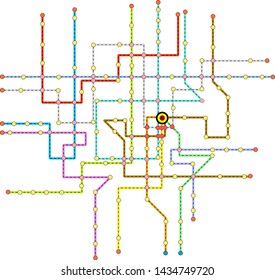 Fictional Subway Map Public Transport Map Stock Vector (Royalty Free ...