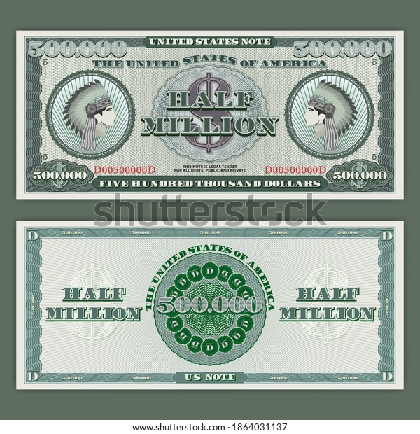 Fictional Us Half Million Dollars Paper Stock Vector (Royalty Free ...