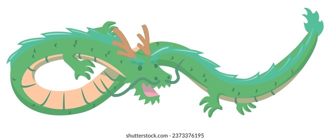 Fictitious creature dragon. Vector illustration.