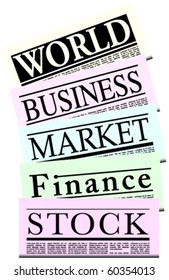 Fictitious Financial Newspapers With Lorem Ipsum Copy