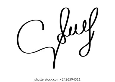 A fictitious handwritten signature. Autograph , business signature  for documents, business certificates, letters, or contracts with handwritten lettering isolated on the transparent background.