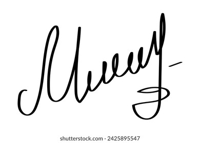 Fictitious handwritten signature. Autograph. Vector illustration