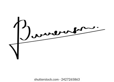 Una firma manuscrita ficticia. Autógrafos con la letra B. Escritura personal ficticia de caligrafía. Rastrear nombre imaginario para documento. Ilustración de vector 