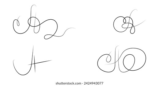 Fictitious handwritten signature isolated on white background