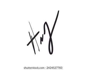 Fictitious Handwritten signature scribble for business certificate or note. Fake hand drawn Autographs with letter H. Vector doodle isolated illustration.