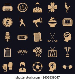 Fictitious match icons set. Simple set of 25 fictitious match vector icons for web for any design