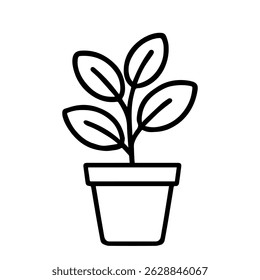 Ícone Ficus no vetor de fundo branco
Ícone vetorial plantas e flores