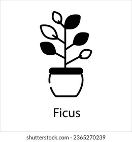 Ficus icon vector stock illustration
