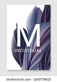 Ficus leaves contrast violet laves houseplant, palm leaves template, holiday design. Natural summer forest botany set in vector.