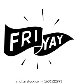 Fiday Friyay Vector Lettering black and white