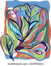 FIDDLE FIG LEAVES ABSTRACT VECTOR