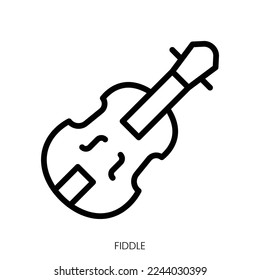 fiddle icon. Line Art Style Design Isolated On White Background