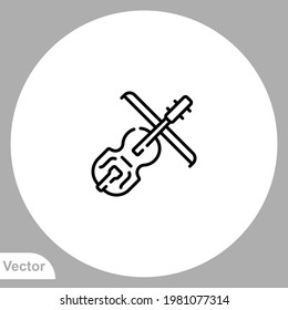 Fiddle Icon Sign Vector,Symbol, Logo Illustration For Web And Mobile