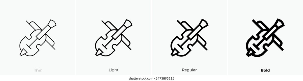 fiddle icon. Thin, Light Regular And Bold style design isolated on white background