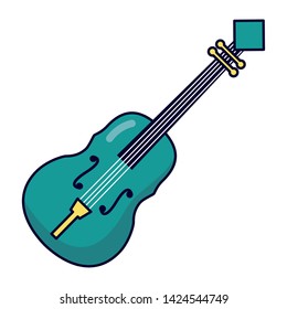 fiddle instrument music festival on white background vector illustration