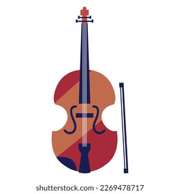 fiddle instrument musical icon isolated