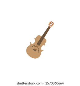 fiddle music flat style icon vector illustration design