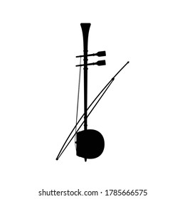 Fiddle music instrument silhouette vector on white background