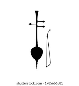 Fiddle music instrument silhouette vector on white background