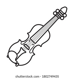 fiddle string instrument line style vector illustration design