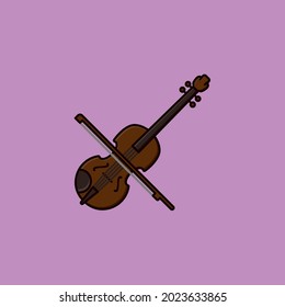 Fiddle vector illustration for Violin Day on December 12. Classical music instrument symbol.