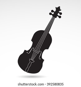 Fiddle, violin, music instrument icon isolated on white background. Vector art.