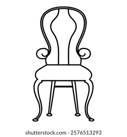 fiddle-back chair of a vector silhouette