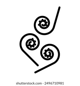 fiddleheads icon linear logo mark in black and white