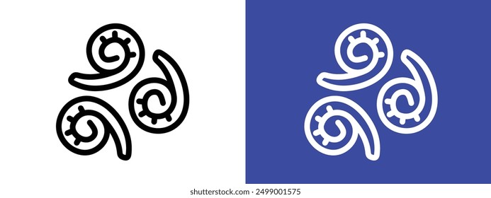 fiddleheads icon logo sign set vector outline