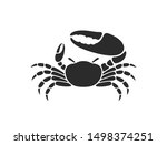 Fiddler crab. Logo. Isolated crab on white background