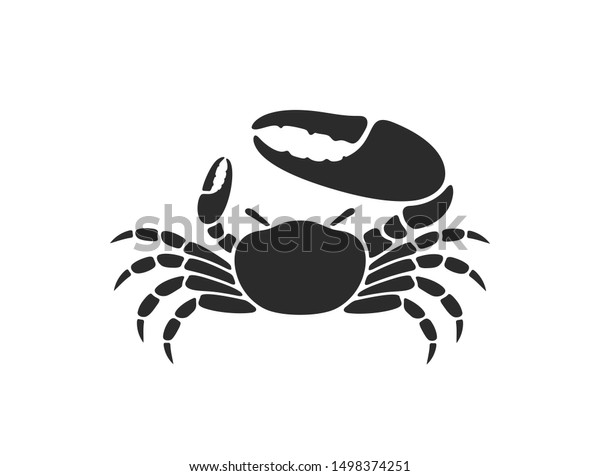 Fiddler\
crab. Logo. Isolated crab on white\
background