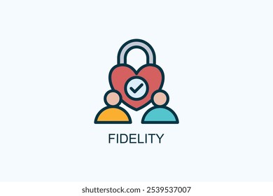 Abbildung des Fidelity-Vektorzeichens oder Logo-Zeichensymbols