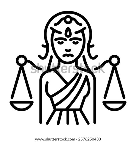 Fides goddess icon in linear style 