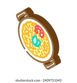 fideua spanish cuisine isometric icon vector. fideua spanish cuisine sign. isolated symbol illustration