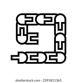 vector de icono de línea de juguete de la cadena fidget. señal de juguete de la cadena fidget. símbolo de contorno aislado ilustración negra