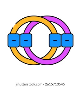 fidget chain toy line icon vector. fidget chain toy sign. isolated symbol illustration