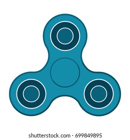 Fidget finger blue spinner flat on white background vector illustration eps 10.