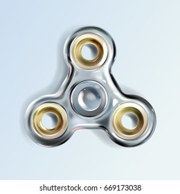 fidget finger hand spinner antistress toy for stress relief and improvement of attention span, realistic vector illustration