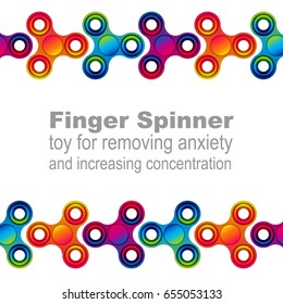 Fidget hand finger spinner stress relieving, colorful toy for removing anxiety and increasing concentration.