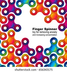 Fidget hand finger spinner stress relieving, colorful toy for removing anxiety and increasing concentration.