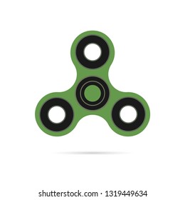 Fidget hand stress reliever toy or hand spinner isolated on white background, flat design.