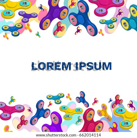fidget spinner background template text colorful stock vector