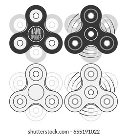 Fidget Spinner Banners, Labels or Badges Set