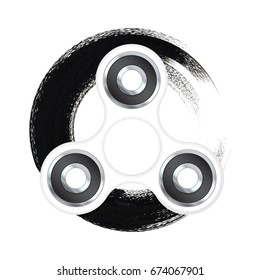Fidget spinner with black abstract textured background