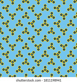fidget spinner with blue background seamless repeat pattern